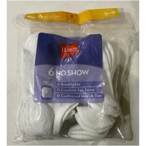Hanes Women's Breathable No Show Socks 6 Pack Size 5-9